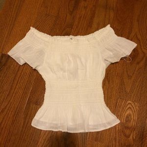 Off the shoulder smocked blouse